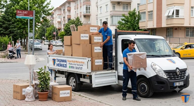 Ankara Balgat bölgesinde, Taşınma Merkezi tarafından sağlanan profesyonel küçük nakliye aracı ile eşya taşıma hizmeti.